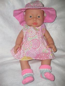 16 inch baby doll clothes/sleeveless floral pleated dress/su