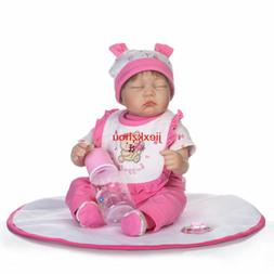 16in. 42cm Cute Reborn Baby Lovely Girl Doll Soft Silicone T