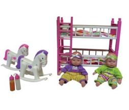 for 18" American girl doll baby Twins+bunk Bed+ Toys Set