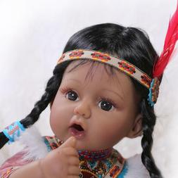 African American 20" Alive Black Reborn Baby Dolls With Tent