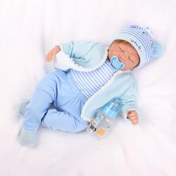 22" Lifelike Newborn Silicone Vinyl Reborn Gift Baby Doll Ha
