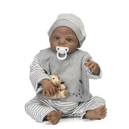 Toddler Black Boy Full Body Silicone 23"