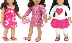 Includes 6 Pieces, Sequin Pink Dress With Purse, Hawaiian Dr