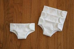 4 White Flannel Doll Diapers for Bitty Baby / Baby Alive / B
