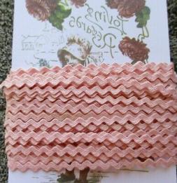 8 yd~1/8" vintage baby pink  Cotton Ric Rac Trim~ doll  ~old