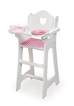 Badger Basket Doll High Chair with Plate, Bib & Spoon , Chev