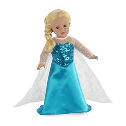 | Princess Elsa Frozen Inspired Dress | 18 Inch Doll Clothes