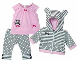 Sophia's 15 Inch Baby Doll Outfit in Pink & Gray, Complete 3