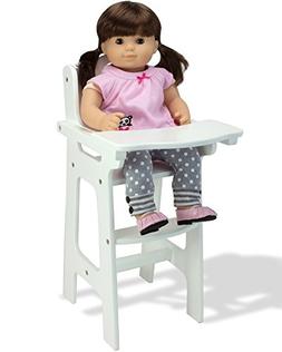 Affordable Doll High Chair in White with Heart Cutout Design