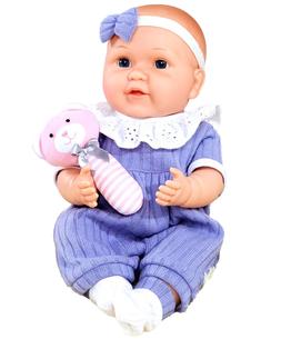 Baby Doll Infant Girl Vinyl Plastic Lifelike Purple Outfit B