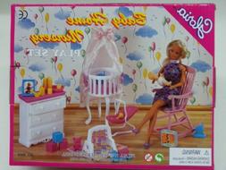 Gloria Dollhouse Furniture - Baby Home Nursery Playset