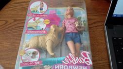 Barbie Newborn Pups Doll & Pets Playset, Blonde