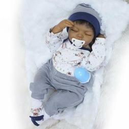Black African American Reborn Baby Boy Doll 20'' Lifelike Ne