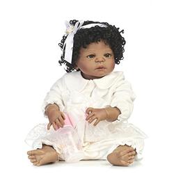Reborn Baby Doll Silicone Vinyl Full Body, 22" African Ameri