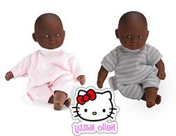 : Set Of 2 African American Boy And Girl Twins, Eyes: Brown,