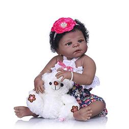 TERABITHIA 22 inch Cute African American Reborn Baby Doll,Li