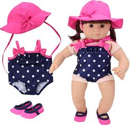 Sophia's 15 Inch Baby Doll Bathing Suit Navy Polka Dot Baby 