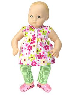 15 inch Baby Doll Complete Outfit with Sandals, Floral Blous