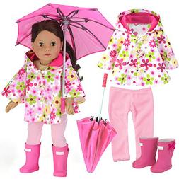 Sophia's 4 Pc. Doll Clothing Set: Floral Doll Poncho with Le