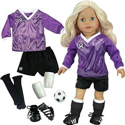 Doll Clothes Soccer Outfit Ball Black Socks Cleats Sport Fit