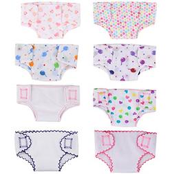 SOTOGO 8 Pack Baby Doll Underwear Baby Doll Diapers for 18''