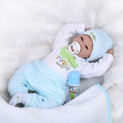 Boy Lifelike Newborn Dolls Soft Silicone Vinyl Weighted Body
