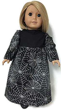 Halloween Black Spiderweb Long Dress for 18 inch American Gi