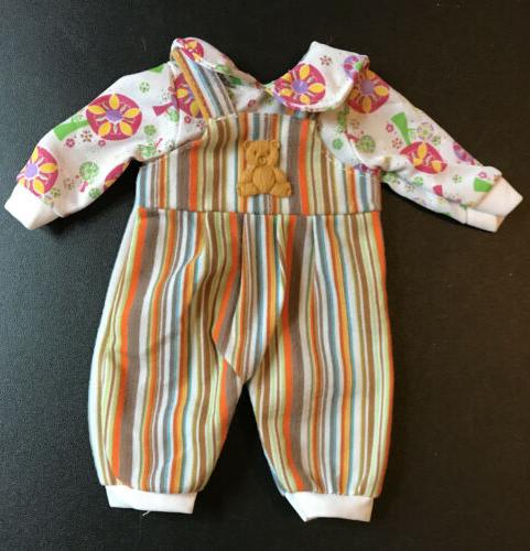14" Inch Kids Doll Clothes for Baby Alive Striped Brown Tedd