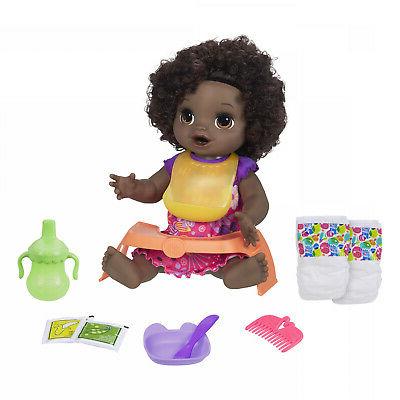 Baby Alive Happy Hungry Black Curly Hair Doll