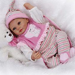 NPK Looks Real Reborn Baby Doll Toddler Pink Stripe Outfit G