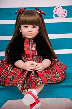 BZDOLL 60cm Silicone Reborn Baby Doll Toys 24inch Vinyl Prin