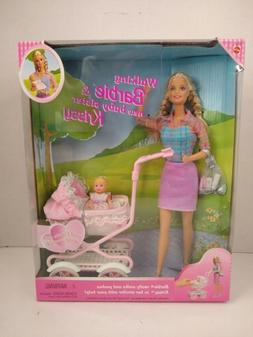 NRFB BARBIE MATTEL 1999  WALKING BARBIE & BABY SISTER KRISSY