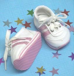 Pink White Sneakers Sketz for American Girl 18" or Bitty Bab