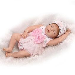 Girl Sleeping Silicone Full Body Lifelike Baby Dolls Eyes Cl