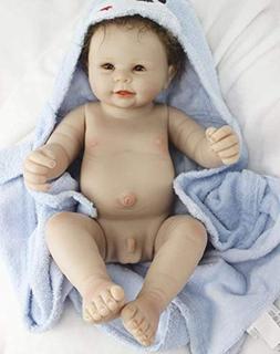 Full Body Silicone Baby Boy Eyes Open Realistic Cute Doll 22