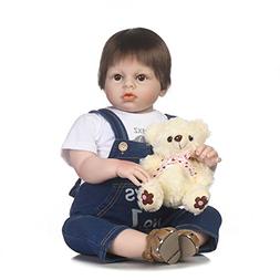 Toy 70cm 28inch Reborn Toddler Boy Babies Doll Toy With Bear