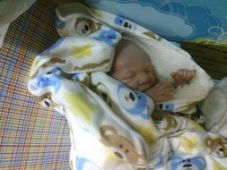 Therapy reborn baby doll PREEMIE boy closed eyes Bountiful b